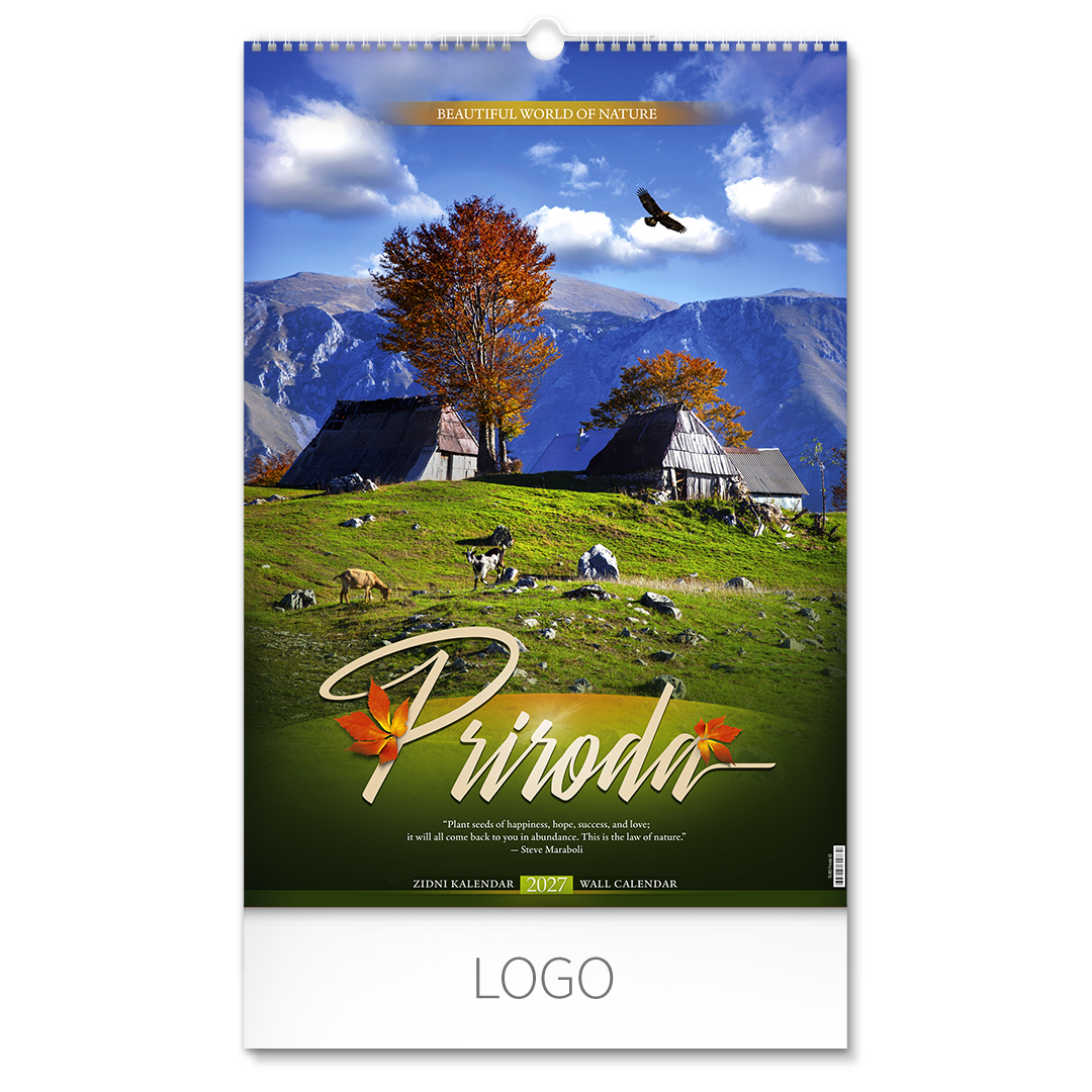 PRIRODA 02, zidni kalendar: 7 listova, dvomesečni. SKU: 70002