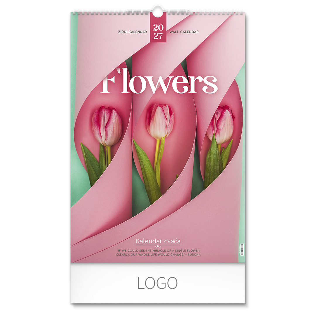FLOWERS, zidni kalendar: 7 listova, dvomesečni. SKU: 70030