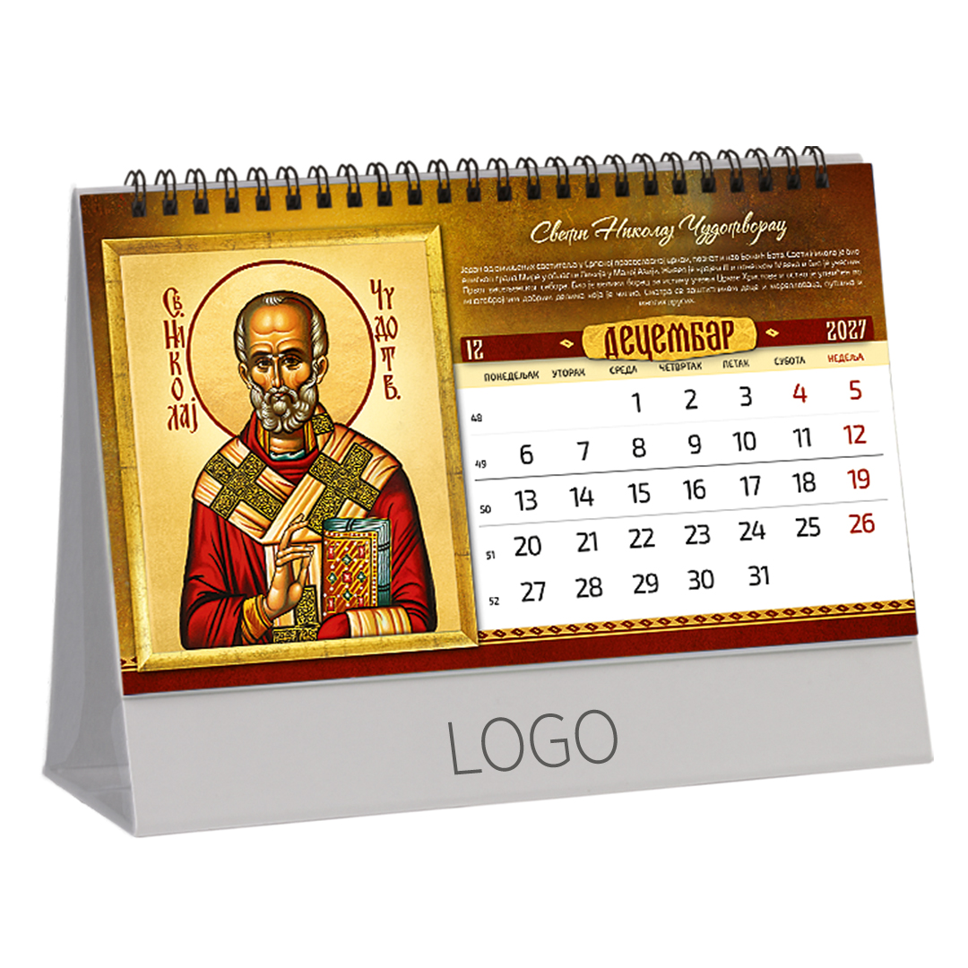 IKONE 37, stoni kalendar: 13 listova, mesečni. SKU: 70037