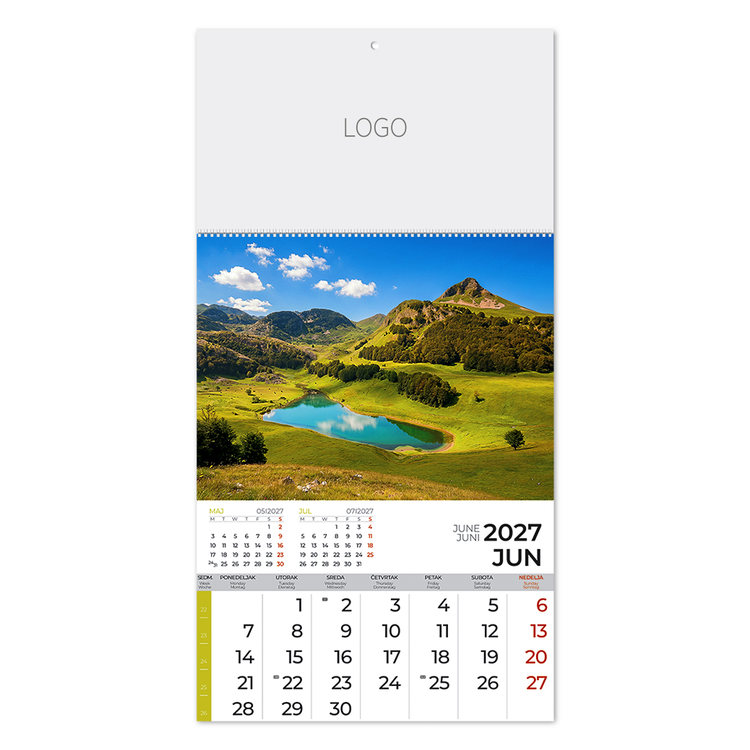 PRIRODA 58, zidni kalendar: 12 listova, mesečni. SKU: 70058