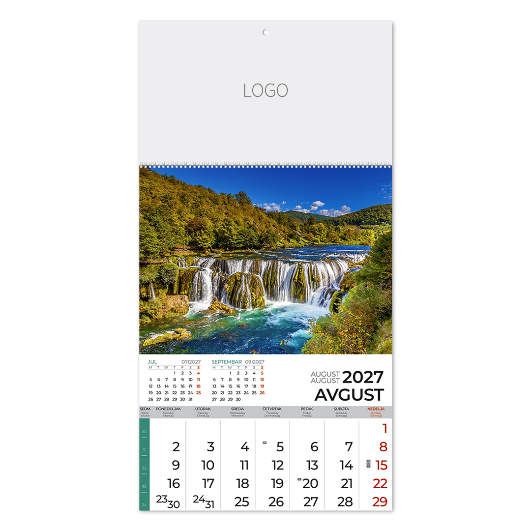 PRIRODA 58, zidni kalendar: 12 listova, mesečni. SKU: 70058