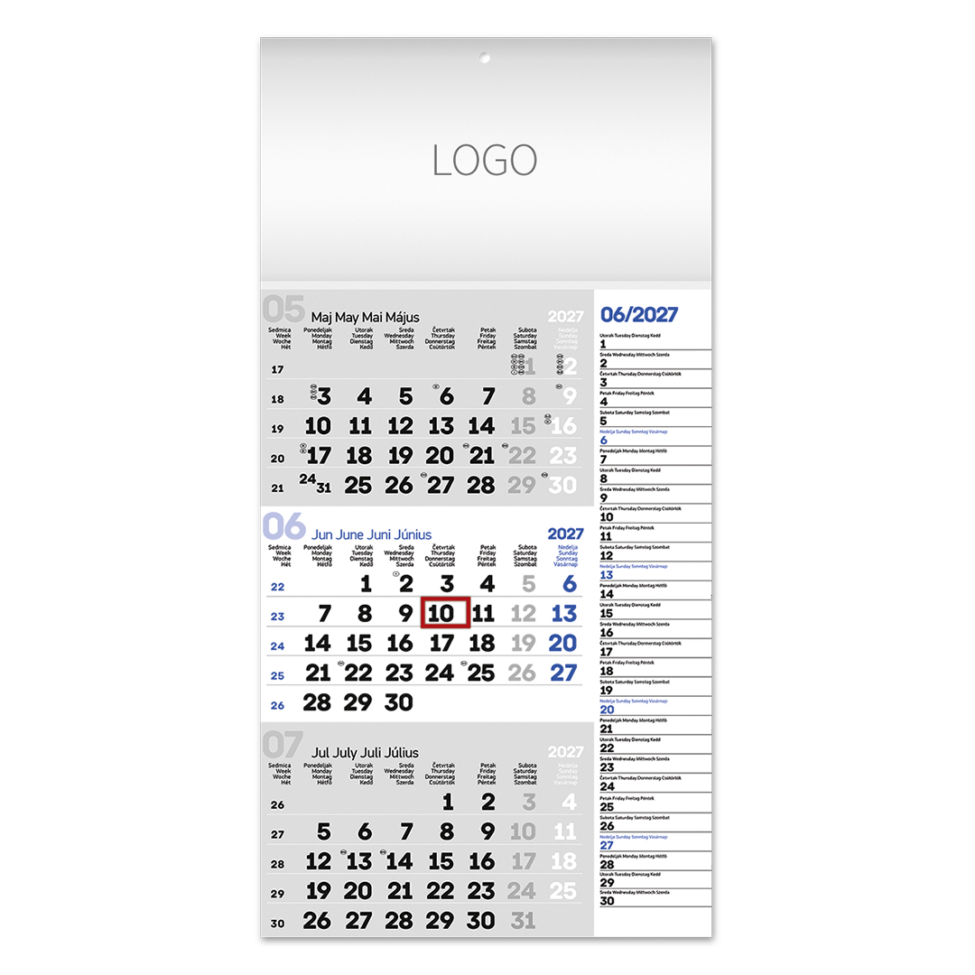 POSLOVNI 85, zidni kalendar: 12 listova, tromesečni, jednodelni. SKU: 70085