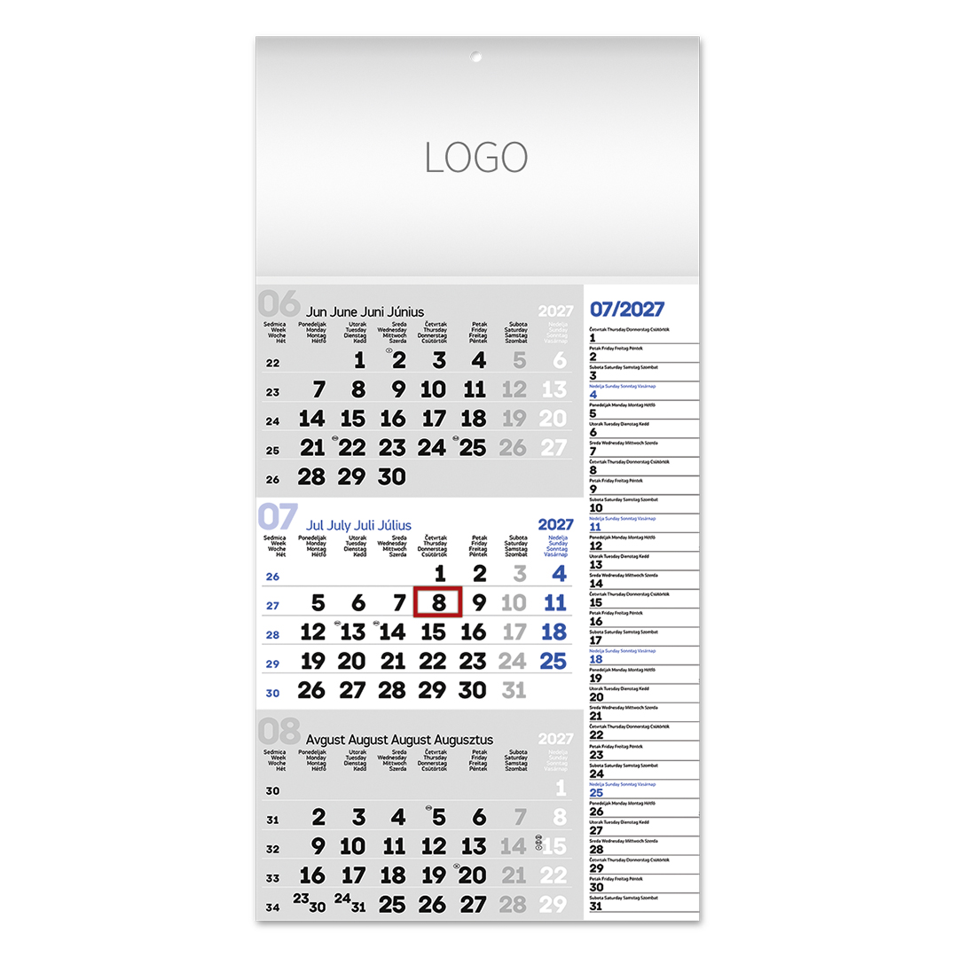 POSLOVNI 85, zidni kalendar: 12 listova, tromesečni, jednodelni. SKU: 70085