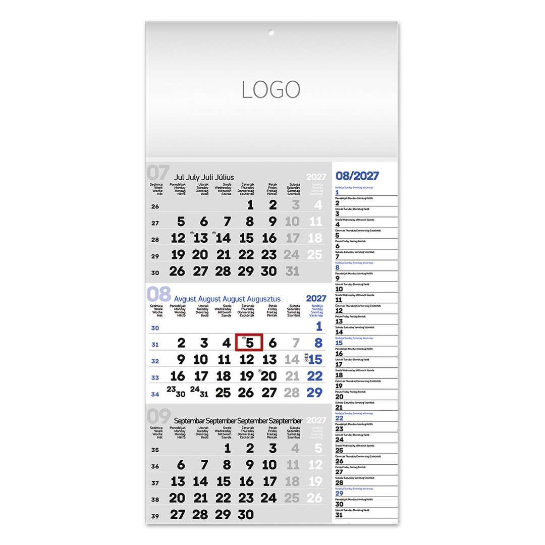 POSLOVNI 85, zidni kalendar: 12 listova, tromesečni, jednodelni. SKU: 70085