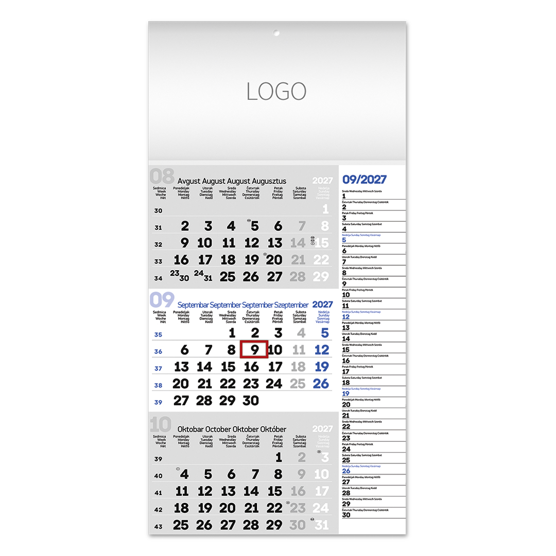 POSLOVNI 85, zidni kalendar: 12 listova, tromesečni, jednodelni. SKU: 70085